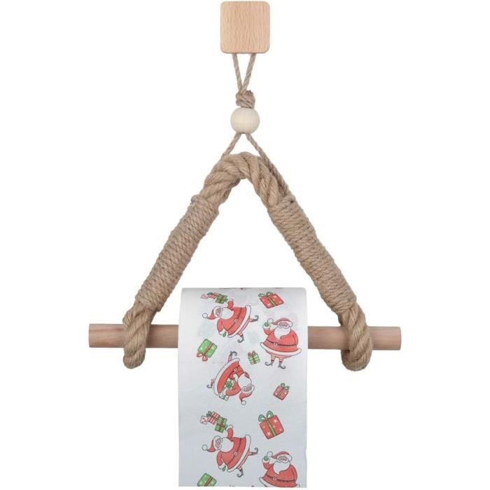 Porte Papier Toilette En Corde De Chanvre Noir - Style Vintage, Facile à Installer