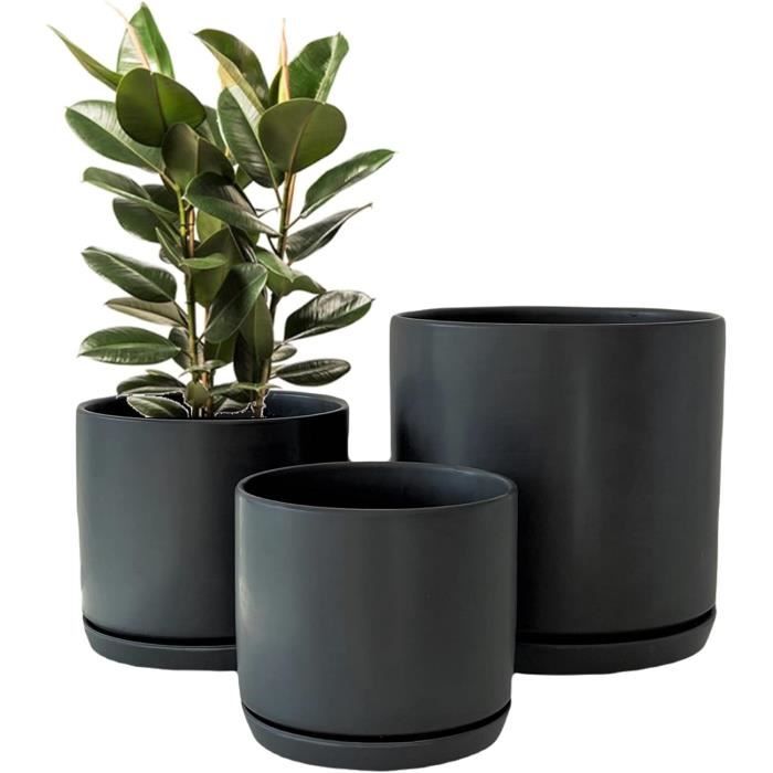 POT EN CÉRAMIQUE, NOIR, Ø5
