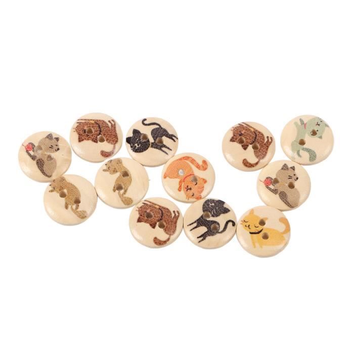 3 Boutons En Bois De Coco 30mm – Design Fleur Pour Scrapbooking & Couture