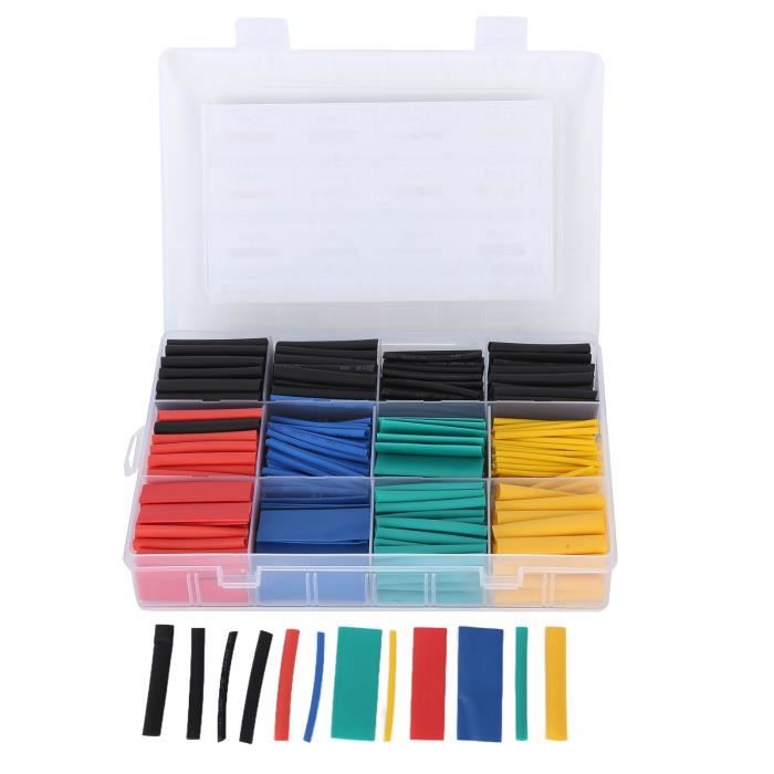 Kit De 850 Gaines Thermorétractables BAURIX – Assortiment Multicouleurs, Résiste à 125°C, Pour Câbles Et Connexions