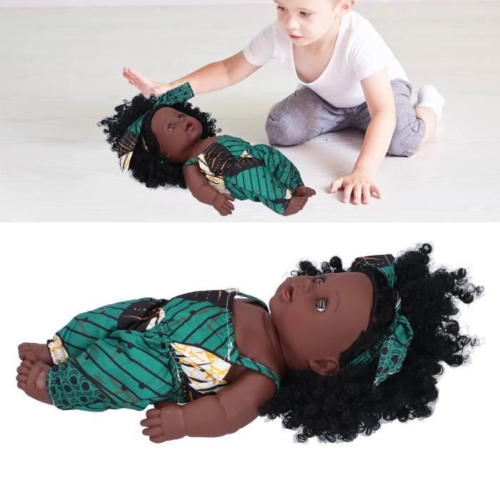 Vgeby Poupee Bebe Fille Noire 35cm Reborn Baby Dolls Bebe Africain Fille Peau Noire Cheveux Boucles Vinyle Poupee Enfant Cdiscount Jeux Jouets