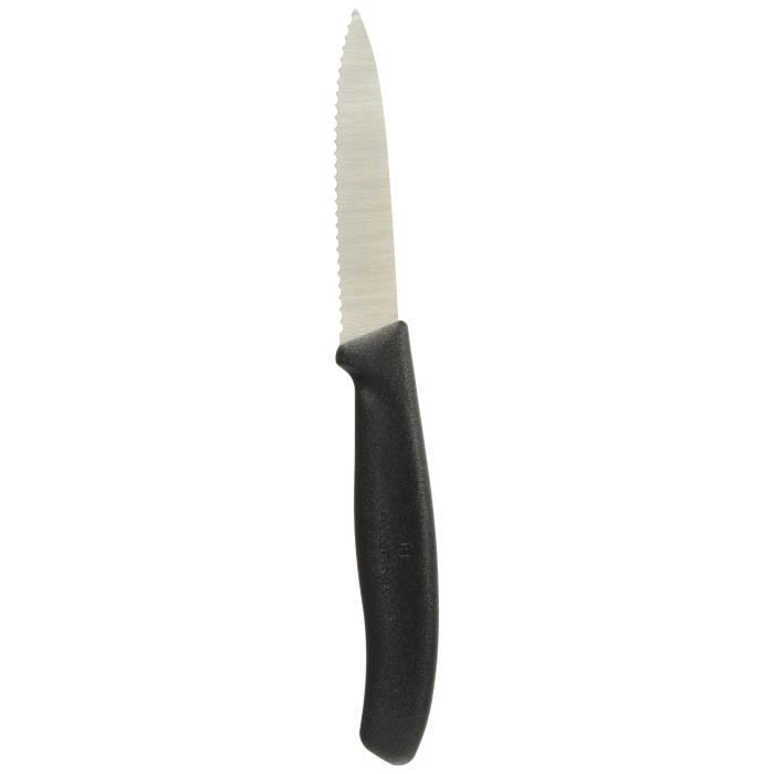 Victorinox - 6.7633 - Couteau a dent Tres Tranchant Acier Noir-Argent 19 cm  - Cdiscount Maison