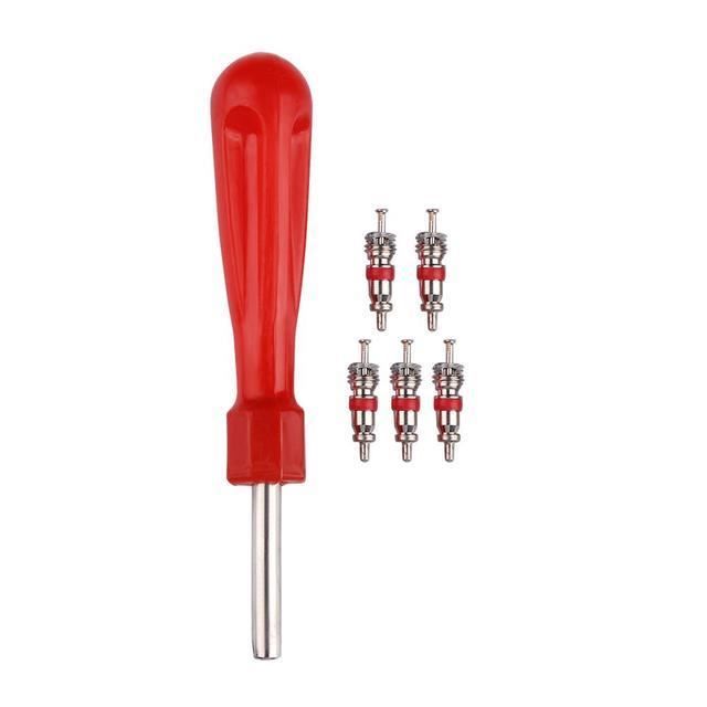 Kit De 7 Noyaux De Valve Schrader Avec Outil De Retrait - Pour Réparation De Pneus Voiture, Vélo, Moto