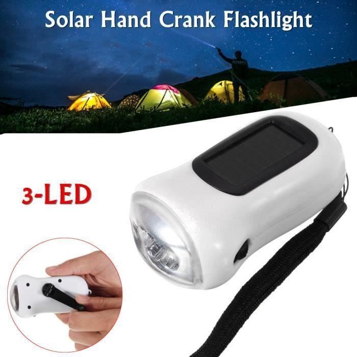 Lampe de poche - HURRISE - Manivelle Solaire LED - Rechargeable - 3