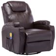 Superbe Luxueux :81891: Fauteuil à bascule de massage Chaise à bascule - Fauteuil Relaxation Marron Similicuir-1