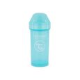 Twistshake Biberon anti-fuite avec bec dur et mixeur de fruits-360ml - Bouteille d'eau pour bébé - Tasse à bec sans BPA-6m+- Bleu-1