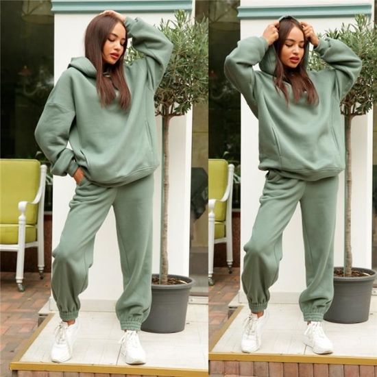 Ensemble de survêtement deux pièces femmes en velours, sweat à capuche court et pantalon Esg16122 - Chine Survêtements et survêtements prix