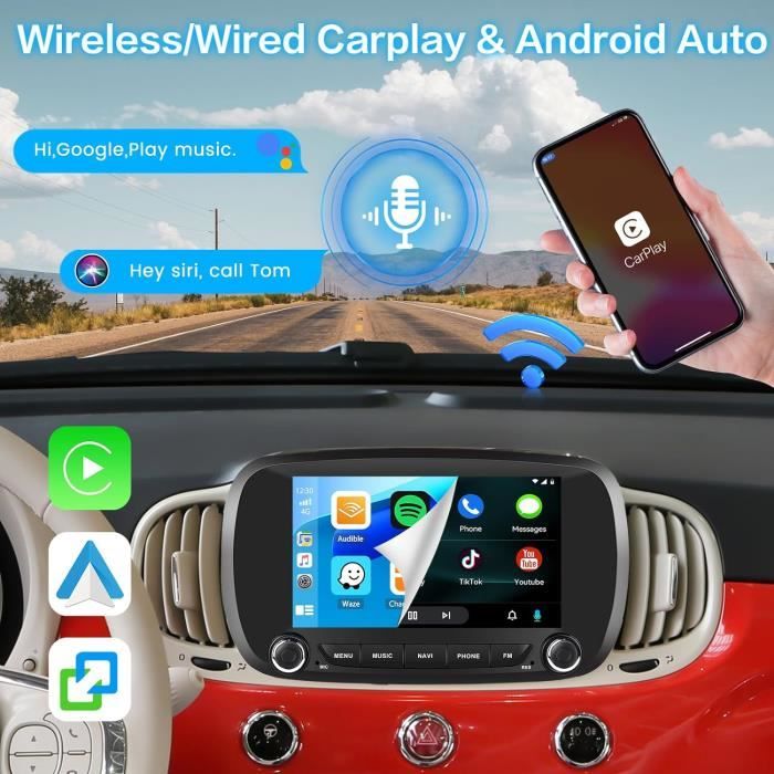 Android Auto Radio Voor Fiat 500X (2014-2020) – 9 Inch Scherm Met Carplay, Navigatie En Achteruitrijcamera