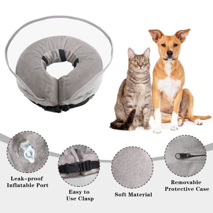 Collier De Convalescence Pour Chat – Collier Conique Doux Et Réglable – Protection Plaies Post-Opératoire – Bleu