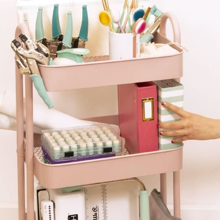 Chariot De Salon 3 Niveaux En Métal Doré - Support Roulant Robuste Pour Cosmétiques Et Outils