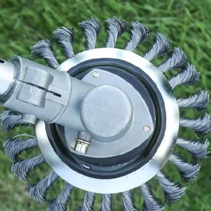 Brosse De Débroussailleuse 6 Pouces - Tête En Métal Pour Enlever Les Mauvaises Herbes, La Rouille Et La Saleté - Compatible Avec La Plupart Des Tondeuses