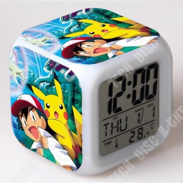 Jouet d''enfants réveil pokémon go horloge pikachu mené 7 coloré flash  contact lumière réveil cadeau de noël anniversaire idée d - Cdiscount Jeux  - Jouets