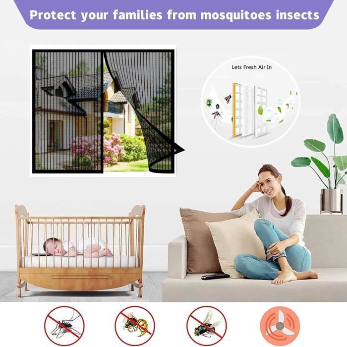 Moustiquaire Porte Fenetre AimantéE 120 X 235 Cm Facile à Installer