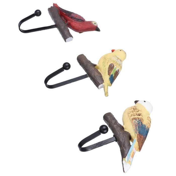 2 Pièces Crochets Muraux Oiseau En Résine - Patère Décorative Jaune 130mm Charge 5kg