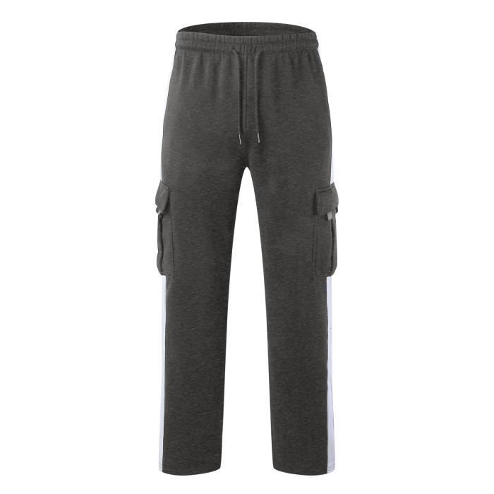 Pantalon de jogging avec ceinture élastique unie Noir Pantalon