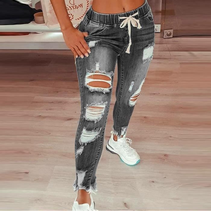 Pantalon taille cheap haute déchiré