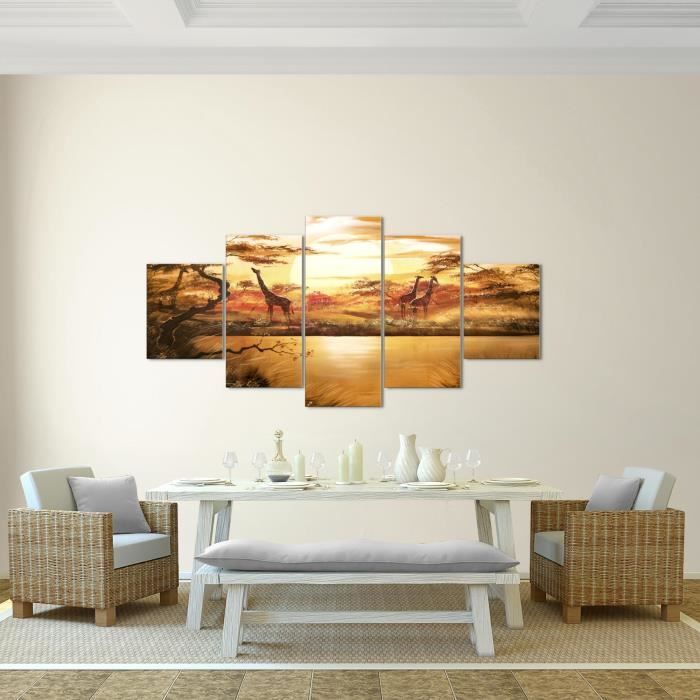 Toile Africaine Prête à Accrocher - 130 X 80 Cm - Art Mural Immédiat