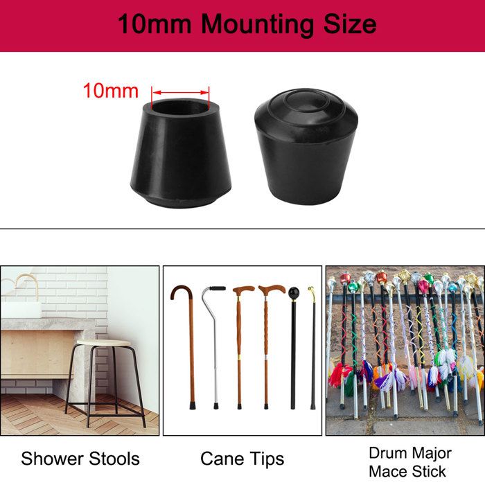 SOURCING MAP 10Pcs Pied Chaise Embout Bouchon Tampon Capuchon Protection Jambe Meuble Plancher En Caoutchouc 19mm Diamètre - Bricolage