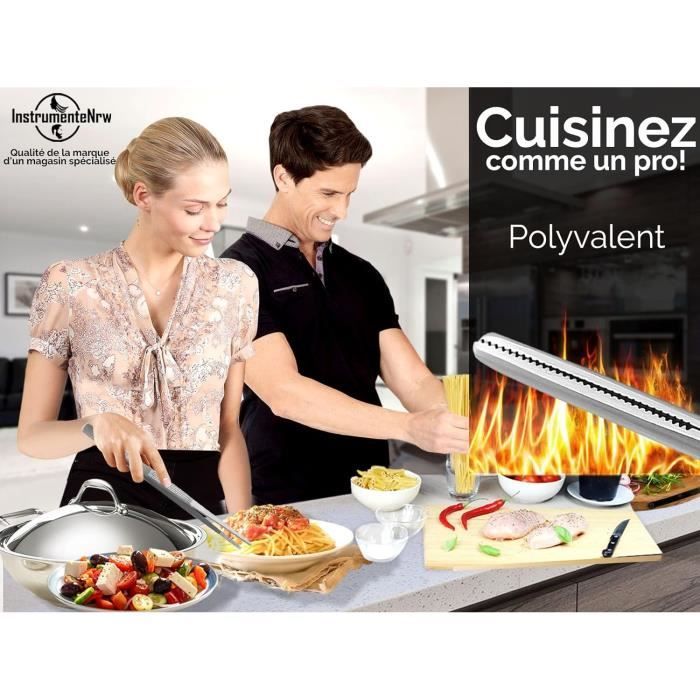 Pince cuisine inox professionnel grande et robuste pain barbecue viande  silicone clip de serrage alimentaire accessoire grill