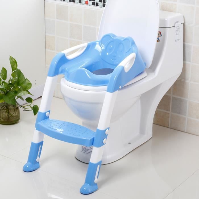 KUANDARYJ Siège de Toilette Bébé Pliable Réducteur Toilette/WC pour Enfant  avec Echelle Plastique Antidérapant Marchepied Toilettes Enfant avec