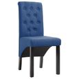 [Style Campagne] 73465 Lot de 6 Chaises à dîner - Chaise à dîner - Chaise de salle à manger - Bleu - Tissu-2