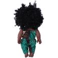 VGEBY poupée bébé fille noire 35cm Reborn Baby Dolls Bébé Africain Fille Peau Noire Cheveux Bouclés Vinyle Poupée Enfant-2