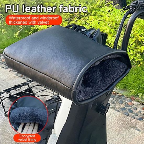 Manchons Vélo De Guidon Thermique Polaire Gants De Guidon Hiver Impeméable