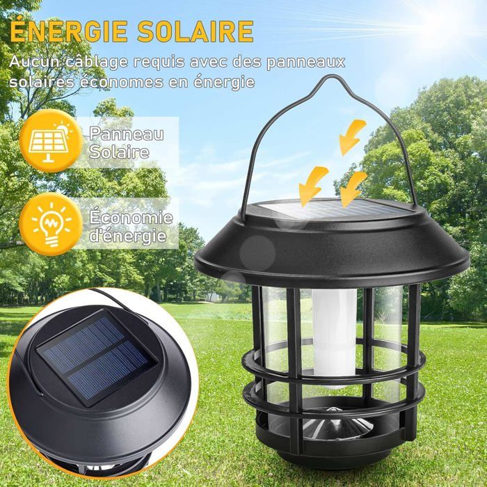 Lot De 3 Lampions Solaires Avec Franges - Éclairage Extérieur Décoratif - Étanche - Pour Jardin, Balcon
