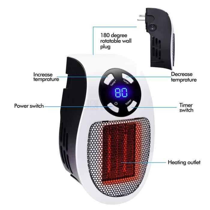 Dripex Mini radiateur, petit radiateur électrique, pour la maison, le  bureau, le bureau, dessin animé, chauffage