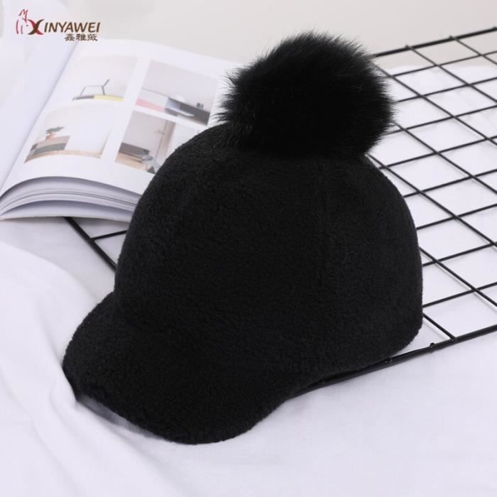Casquette,Chapeau tricoté en fourrure pour femmes, nouveaux chapeaux d
