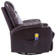 Superbe Luxueux :81891: Fauteuil à bascule de massage Chaise à bascule - Fauteuil Relaxation Marron Similicuir-3