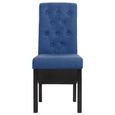 [Style Campagne] 73465 Lot de 6 Chaises à dîner - Chaise à dîner - Chaise de salle à manger - Bleu - Tissu-3