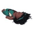 VGEBY poupée bébé fille noire 35cm Reborn Baby Dolls Bébé Africain Fille Peau Noire Cheveux Bouclés Vinyle Poupée Enfant-3