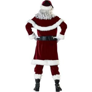 Gardentime Costume Père Noël Homme 10 Pièces - Complet Luxe Rouge Pour Adulte