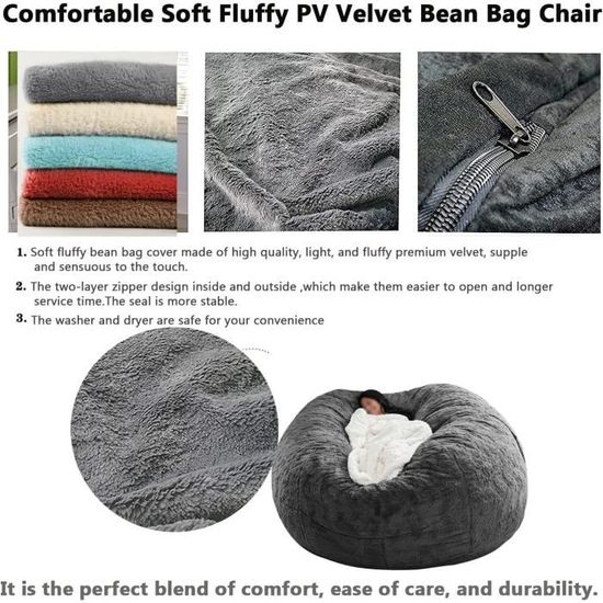 Fauteuil Poire Géant Ronde Pouf Surdimensionné (Sans Rembourrage