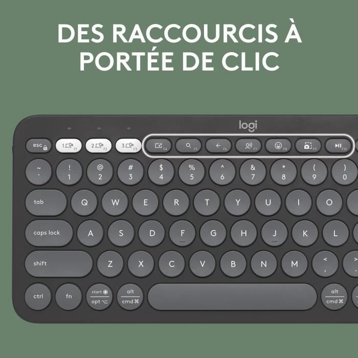 Housse Rigide Lebakort Pour Clavier Logitech K380s/K380 - Protection Transport, Poche Filet - Noir