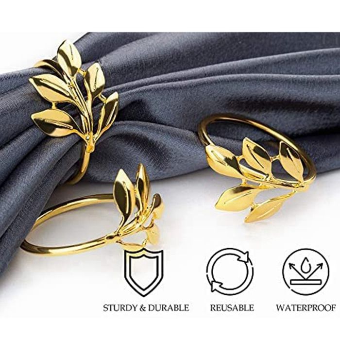 VBESTLIFE Ronds De Serviette En Or 5 Pièces Ronds De Serviette Couleur