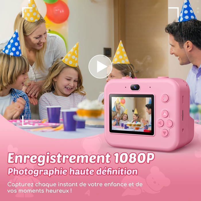 Appareil Photo Instantané Enfant JoJoego – Écran 2,4" 12 MP, Double Caméra, Impression Sans Encre | Cadeau Créatif Pour Enfants De 3 à 12 Ans