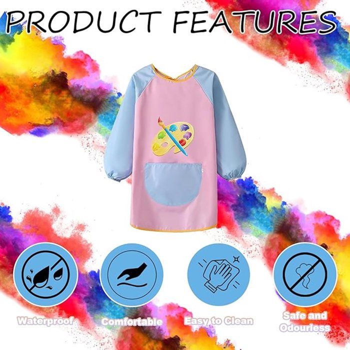 Tablier de peinture pour enfants, 4 pièces, tablier de peinture imperméable pour