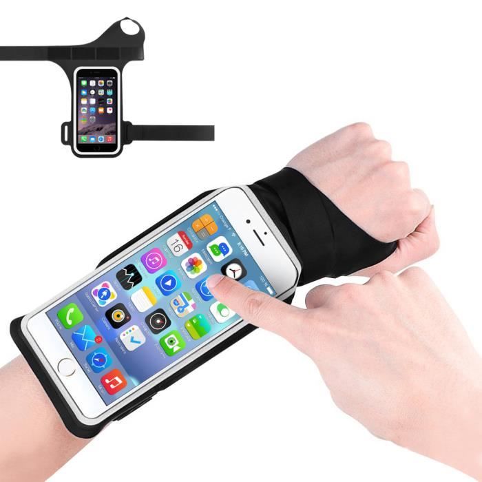 Sac De Bras Pour Téléphone Portable - Brassard Sportif Anti-Sueur - Pour Course à Pied, Fitness, Gym - Noir