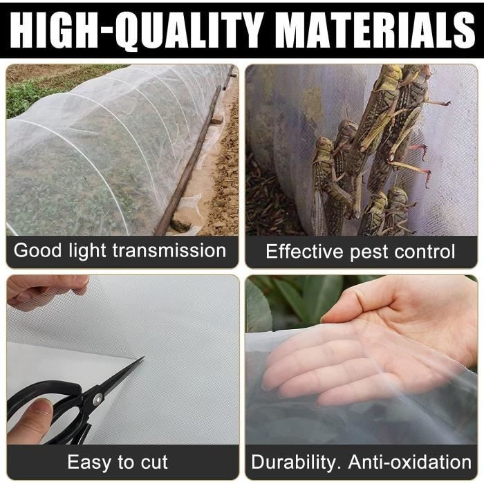 Scizeau Insect Filet Anti-Insectes - 3 X 10 M - Maille Fine - Filet Pour Légumes ...