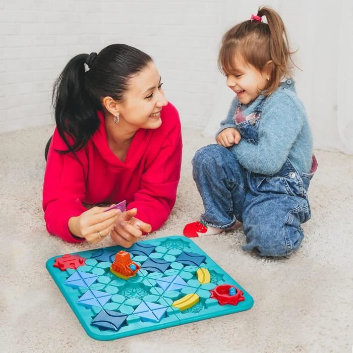 KidsPark Labyrinthe de Construction de Routes, Logique Road Builder Game  Jeu de Société Road Building Maze avec 4 Niveaux et 118 Défis, Brain Teaser  Puzzles Board Game pour Garçons Filles : 