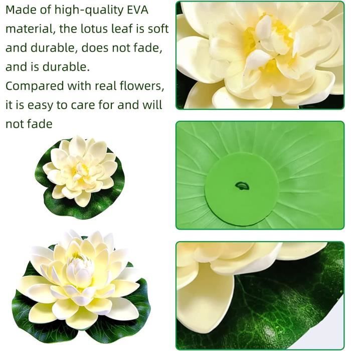 Lot De 5 Fleurs De Lotus Flottantes En Mousse - Décoration Pour Bassin, Piscine, Jardin (couleur Blanc)