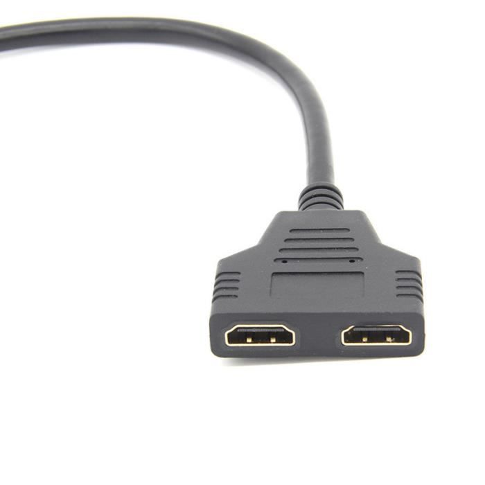Adaptateur 2 ports Cable HDMI pour Console WII U Television TV