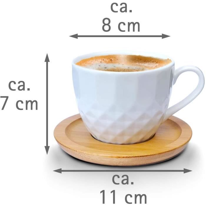 6 Tasse à Café de Porcelaine - 125 ml - Tasse Expresso - Original - Service  a Café - Vaisselle et Arts de la Table - [519] - Cdiscount Maison
