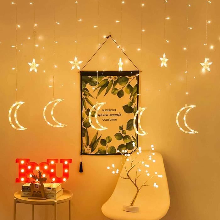 Guirlande Rideau Lumineux 138 LED - 8 Modes + Minuterie - IP44 étanche - Pour Noël, Mariage, Fenêtre, Extérieur