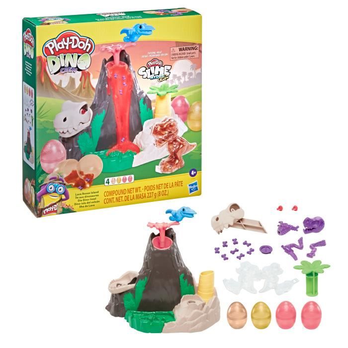 Play-Doh Dino Crew, Croque Dino, jouet pour enfants avec bruits de dinosaure,  3 oeufs Play-Doh pâte a modeler, à partir de 3 ans