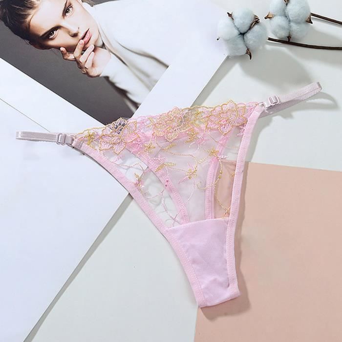 String sexy en maille pour femme culotte transparente taille