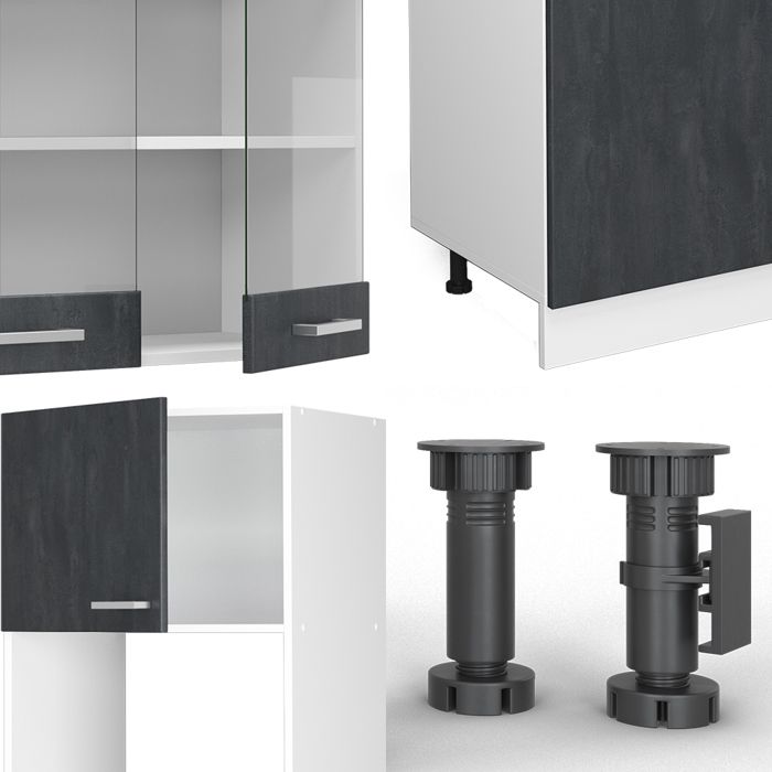 Vicco Cuisine R-Line 300cm J-Shape Rouge/Anthracite