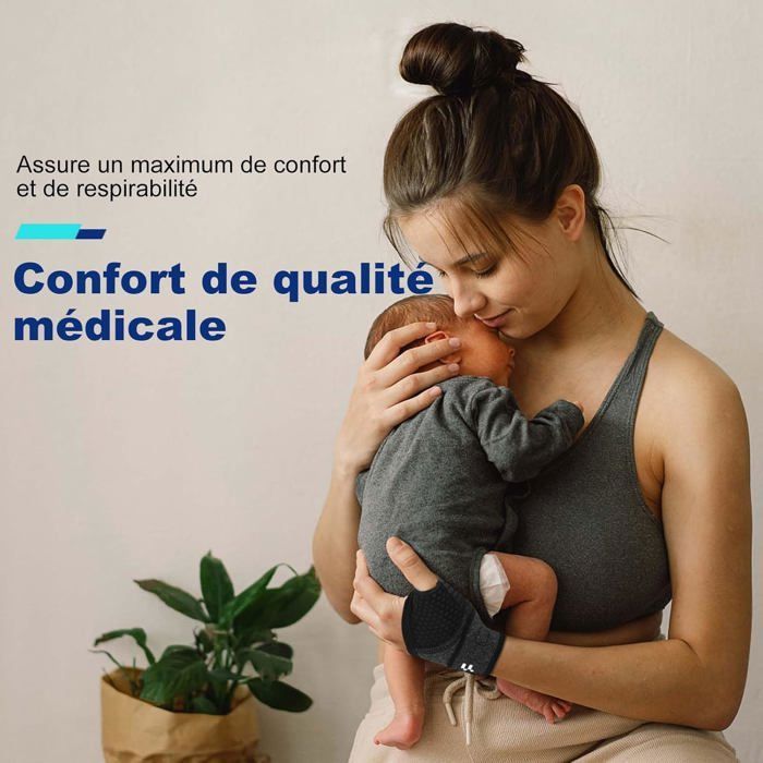 Orthèse De Poignet Fitomo - Avec 3 Éclisses Métalliques - Ouverture Douce Pouce - Taille L/XL - Pour Tendinite, Arthrite